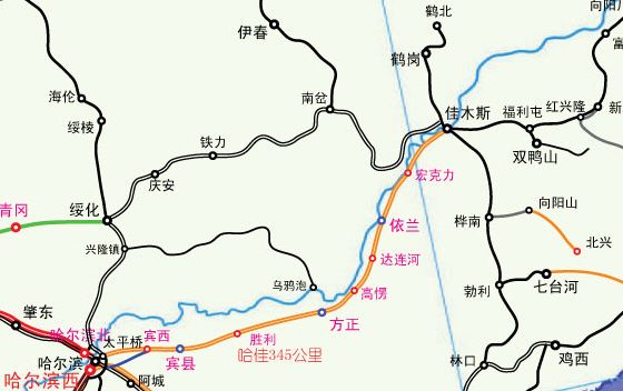 哈佳快速铁路线路规划